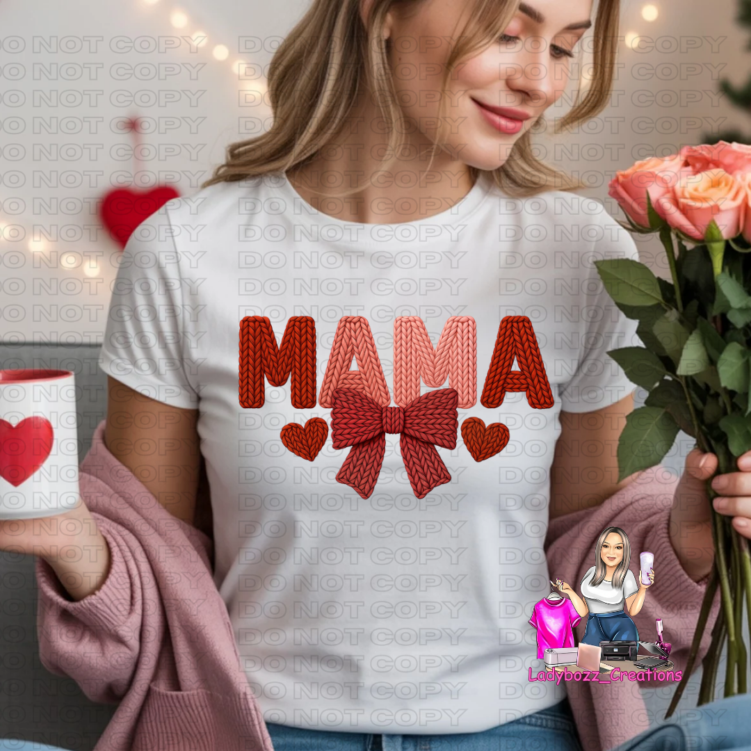 Mama/Valentines/Faux Embroidery Tshirt/Several Options