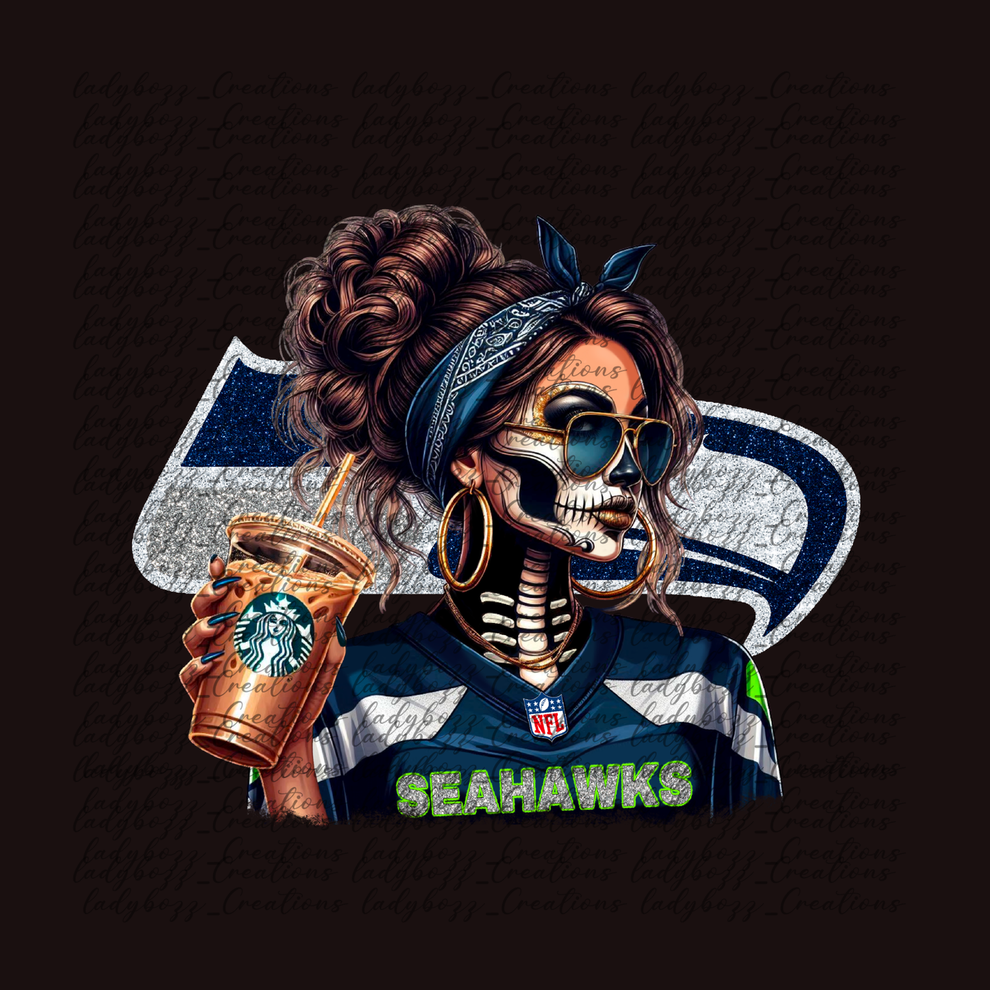 Skelly girl Football /Every Team Available/PRINT ONLY