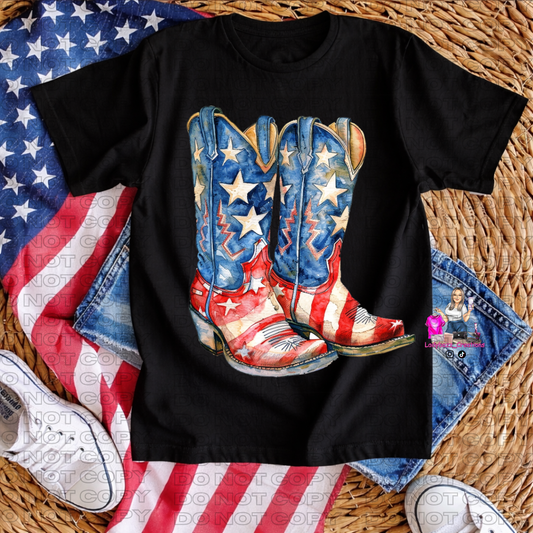 4th of July/Boots/Tshirt or print only/