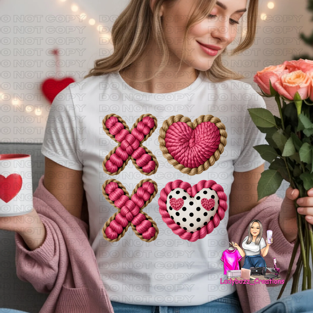 XOXO/Valentines/Faux Embroidery Tshirt/Several Options