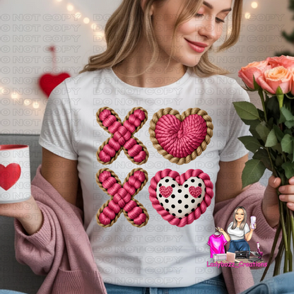 XOXO/Valentines/Faux Embroidery Tshirt/Several Options