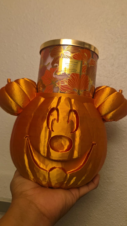 Mickey-Inspired Pumpkin Candle Holder – 3D Printed