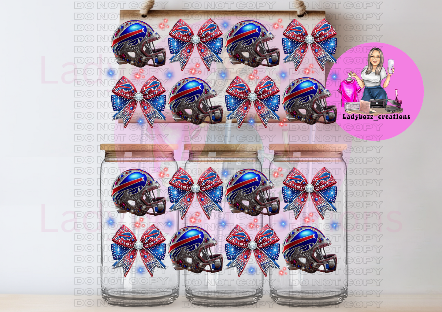 Football Team Faux Glitter Libbey WRAP ONLY