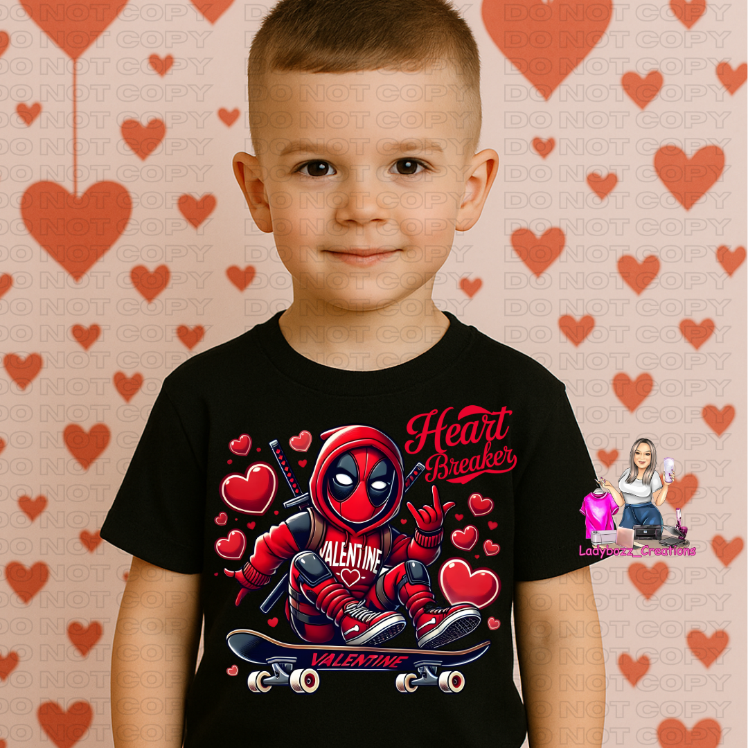 Heart Breaker Deadpool/Valentines/kids/tshirts