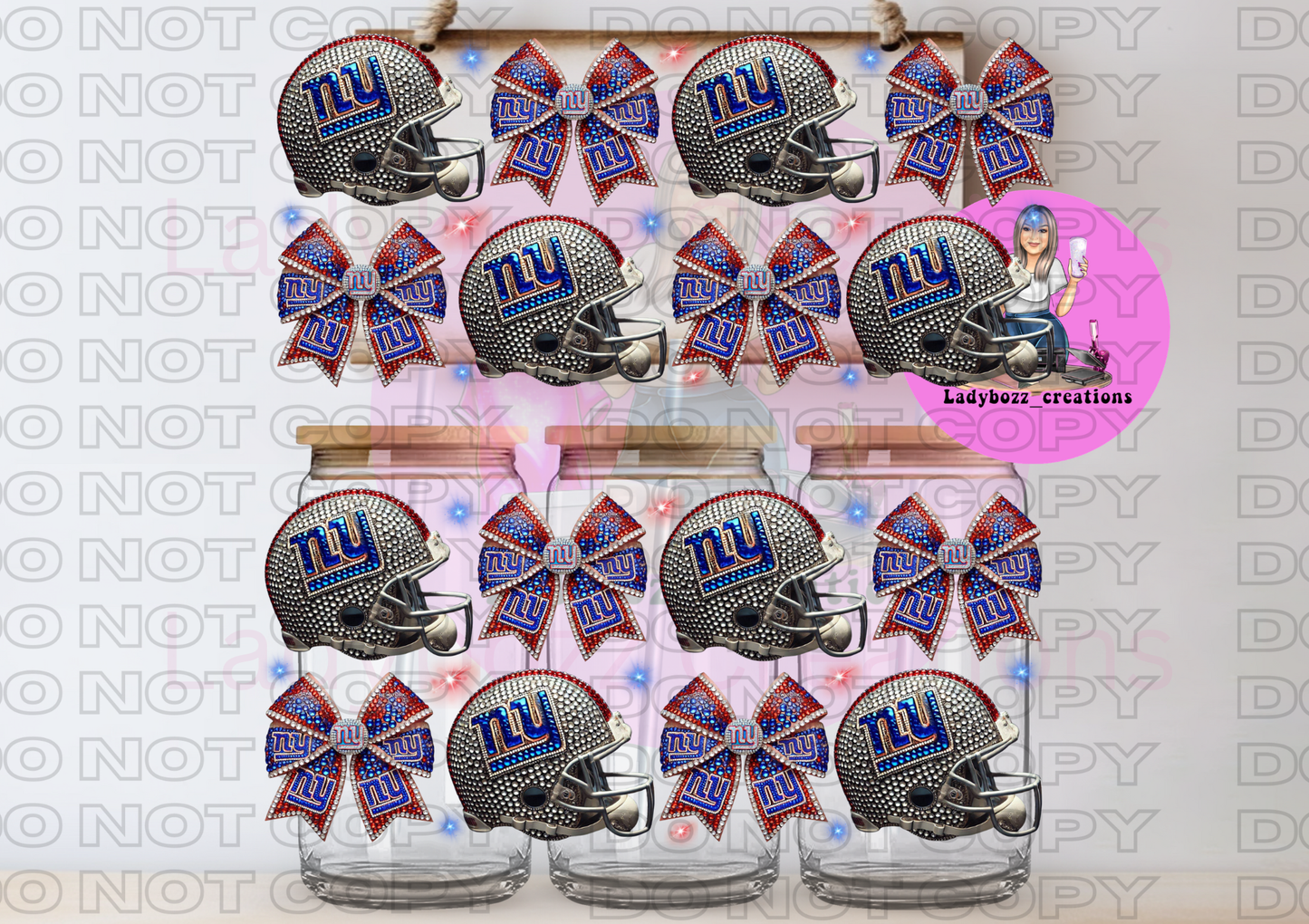 Football Team Faux Glitter Libbey WRAP ONLY