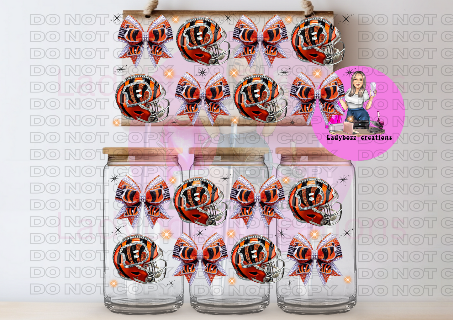 Football Team Faux Glitter Libbey WRAP ONLY