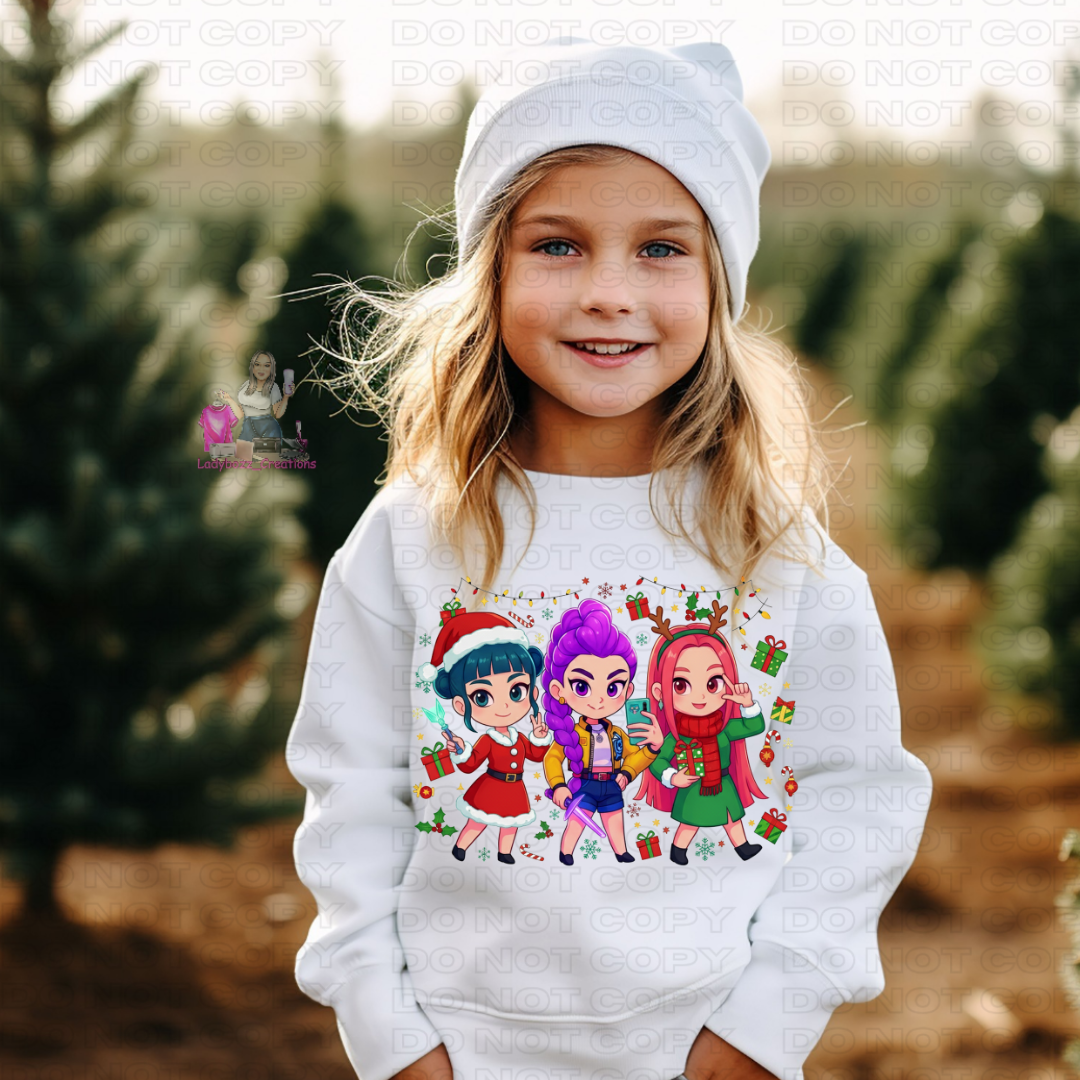 Huntrix Christmas/several options/kids/ tshirt or sweatshirt