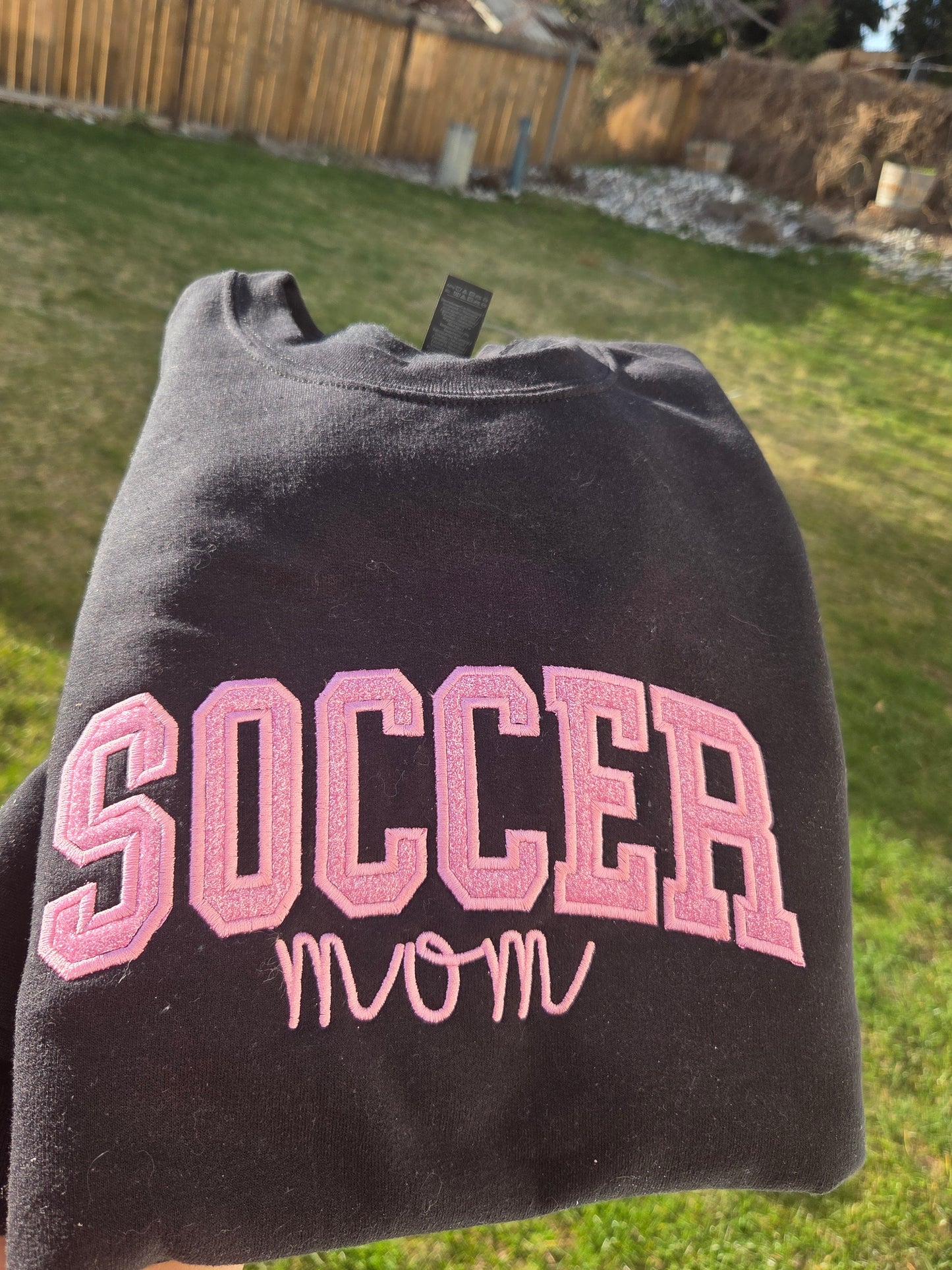 Soccer Mom/Custom Embroidery/Sweaters/with sleeve name
