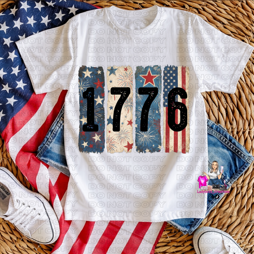 4th of July/1776 Stripes/Tshirt or print only/