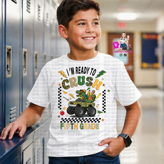 Back to School/Im Ready To Crush Fifth Grade/School/kids/tshirts