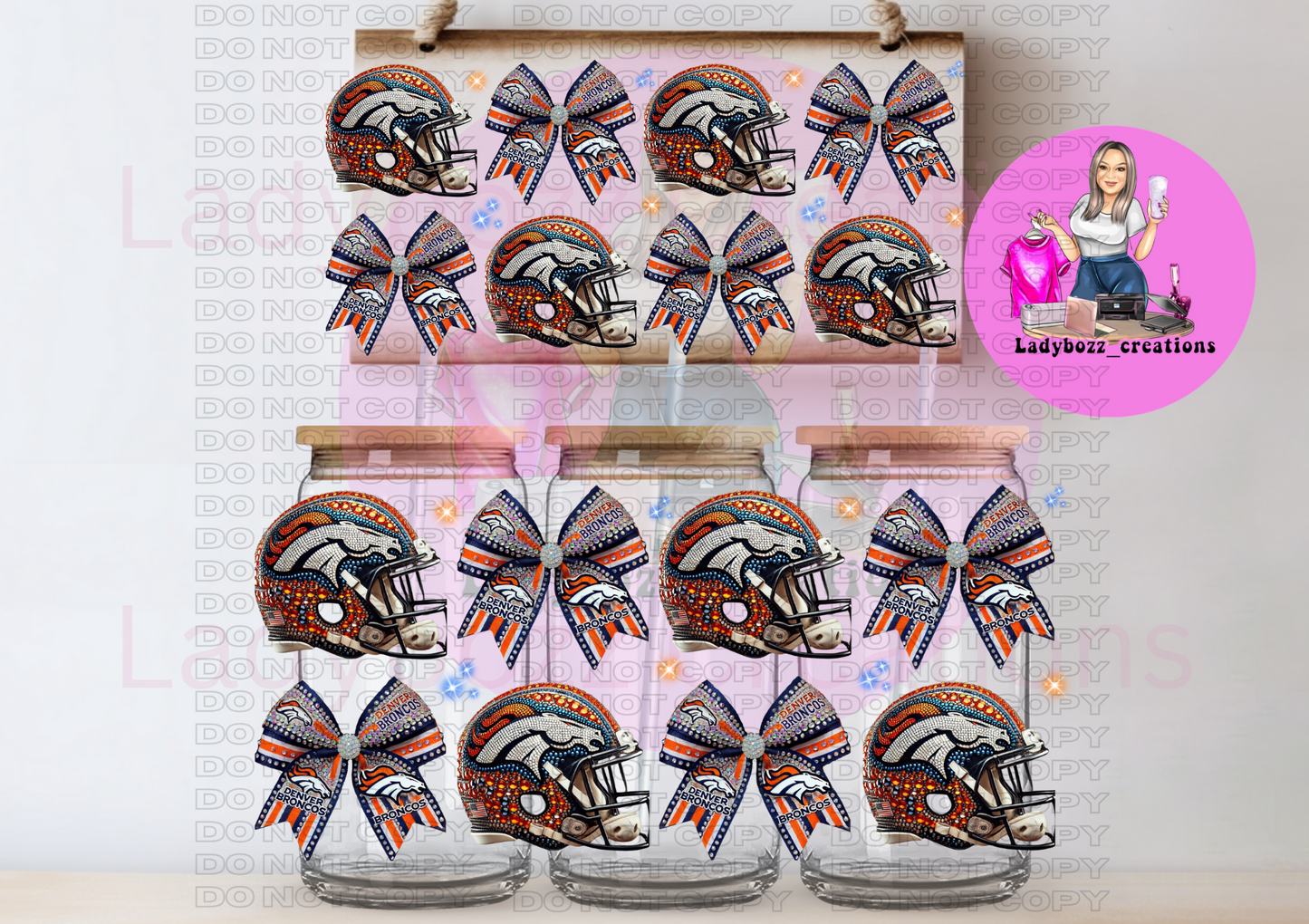 Football Team Faux Glitter Libbey WRAP ONLY