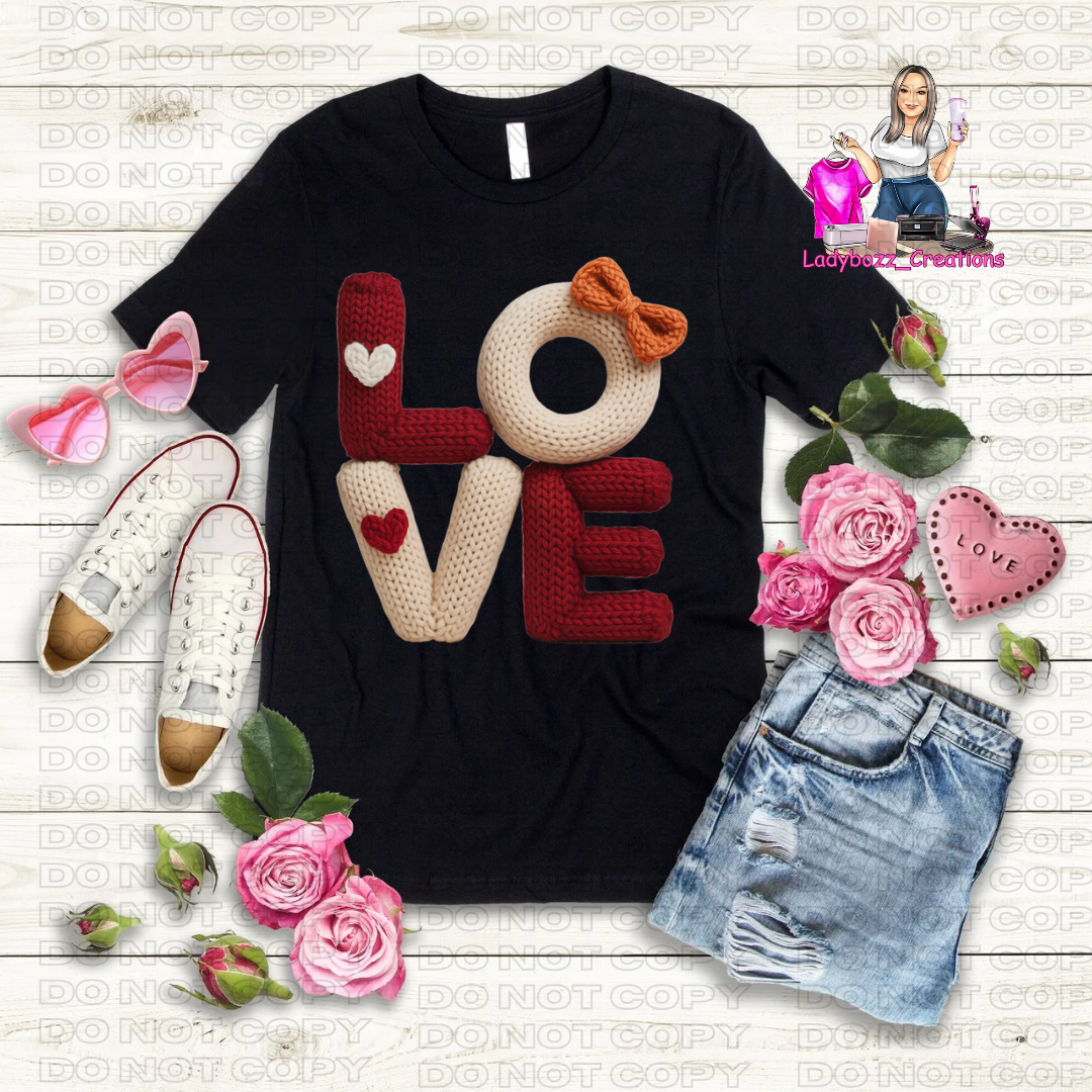 Love/Valentines/Faux Embroidery Tshirt/Several Options