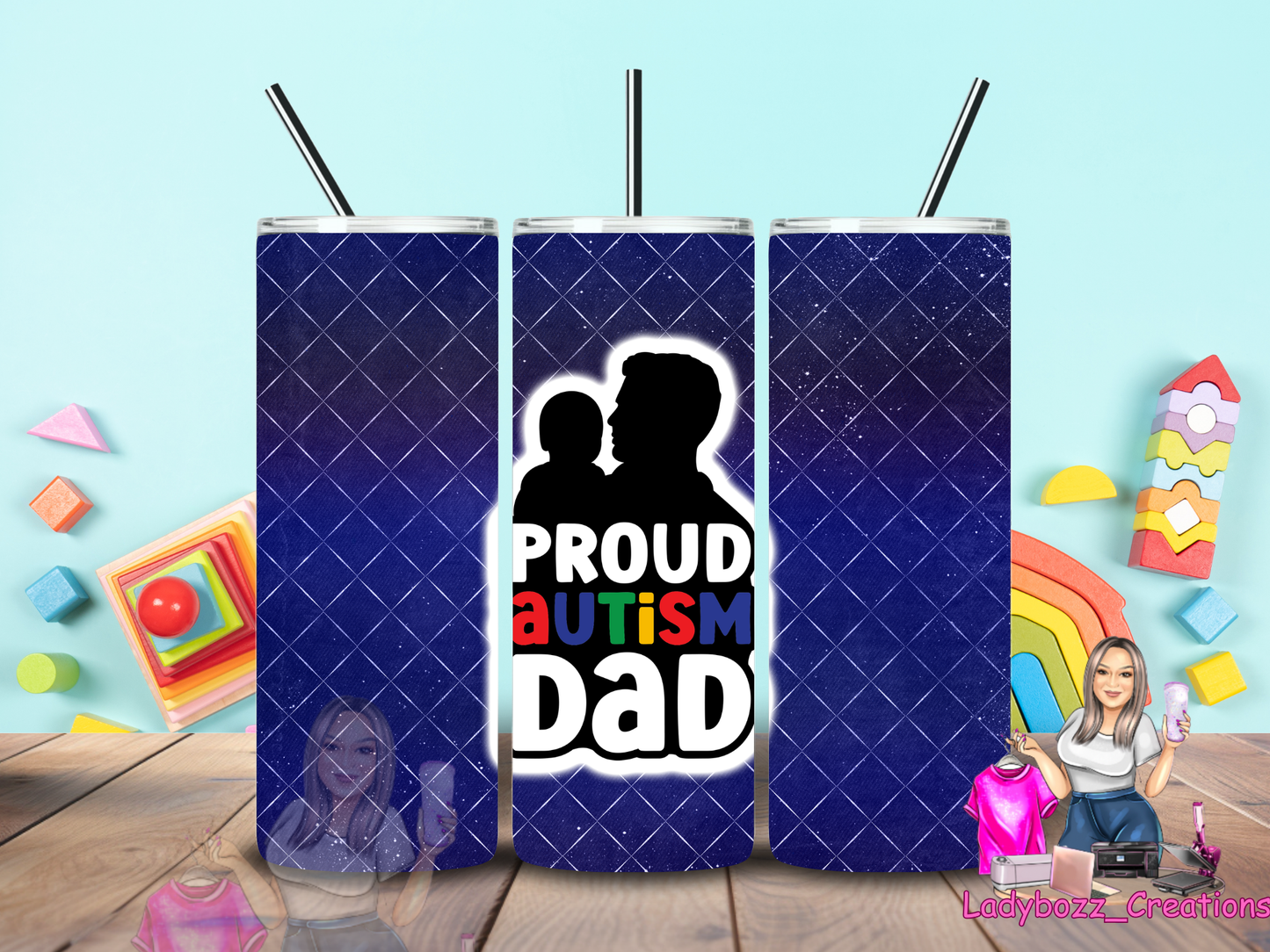 Autism Mom or Dad Tumbler/ or sublimation print