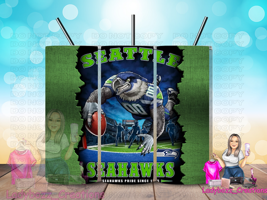 Seattle/ Tumbler/ or sublimation print/Football