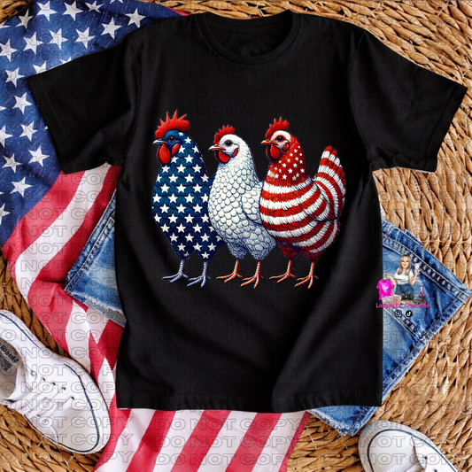 4th of July/3 Chickens/Tshirt or print only/