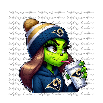 Green girl Football /Every Team Available/PRINT ONLY