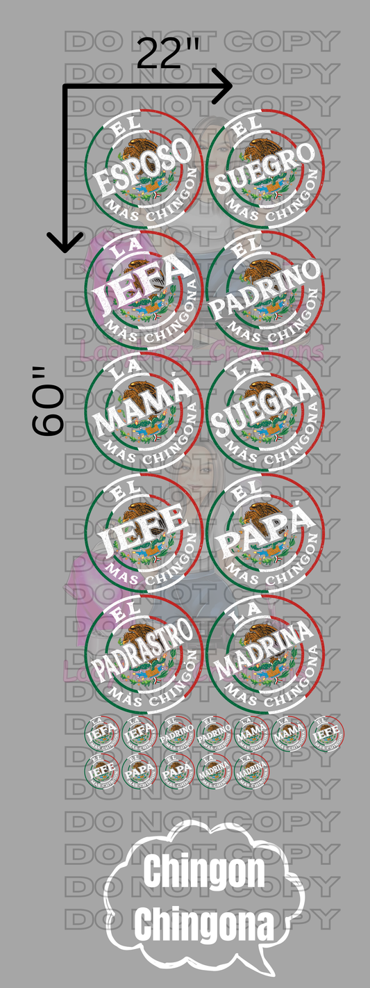 Mas Chingon and Mas Chingona/DTF Premade Gangsheet