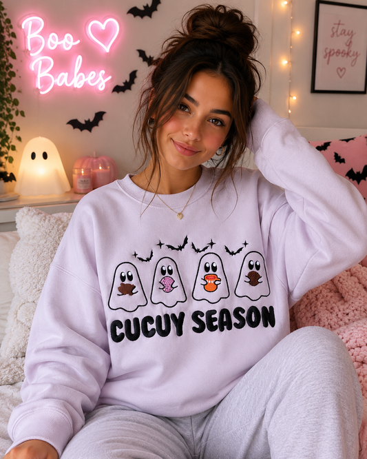 Cucuy Season Embroidery Crewneck/Halloween