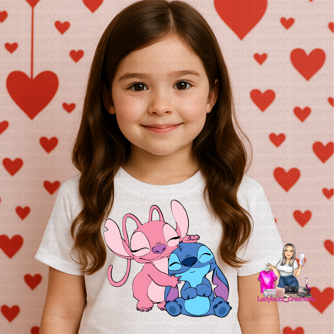 Angel and Stitch/Valentines/kids/tshirts