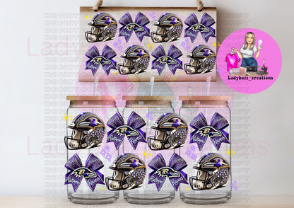 Football Team Faux Glitter Libbey WRAP ONLY