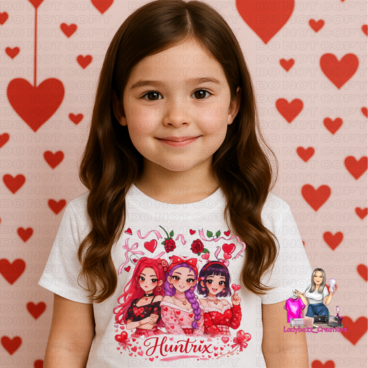 Huntrix Girls/Kpop/Valentines/kids/tshirts