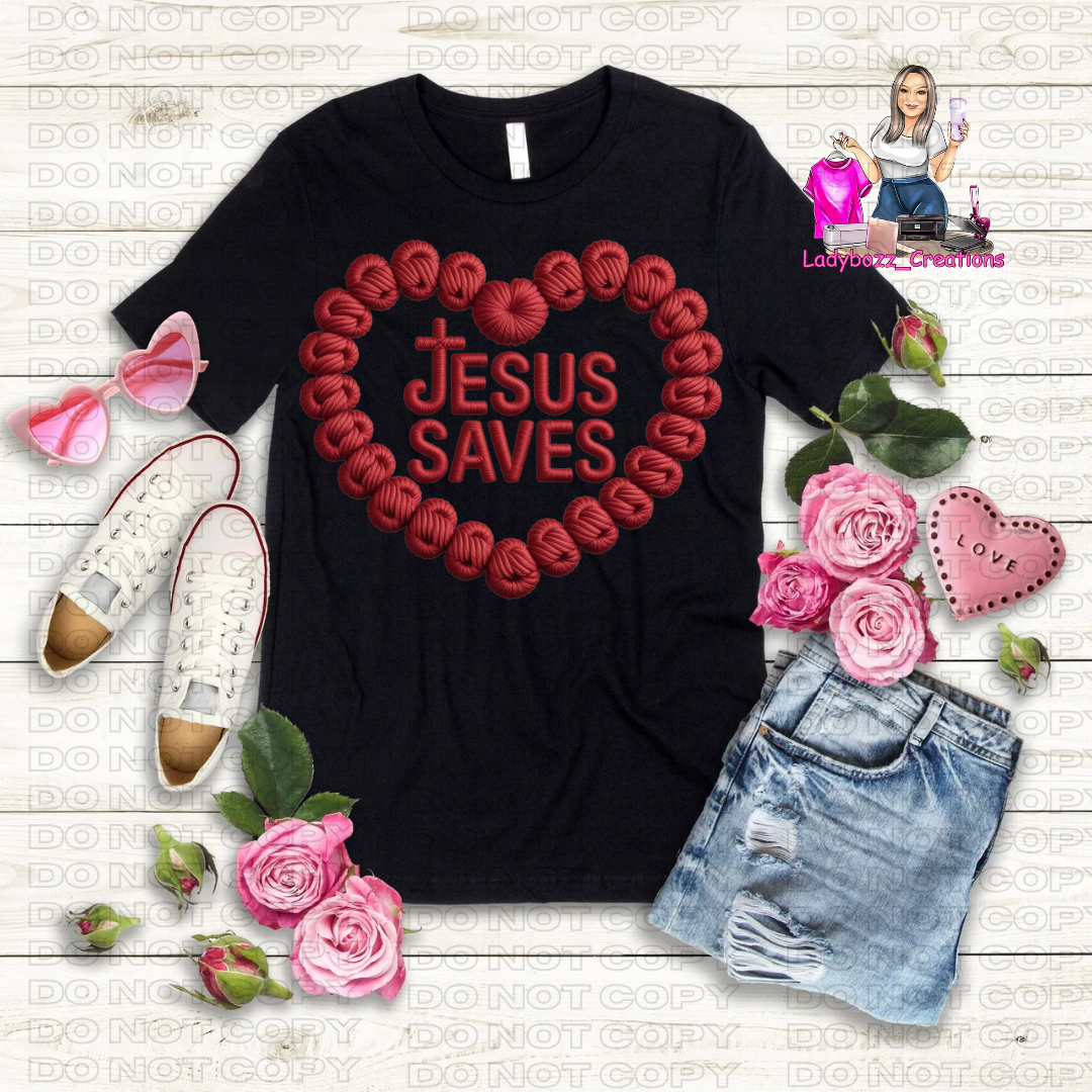 Jesus/Love/Valentines/Faux Embroidery Tshirt/Several Options