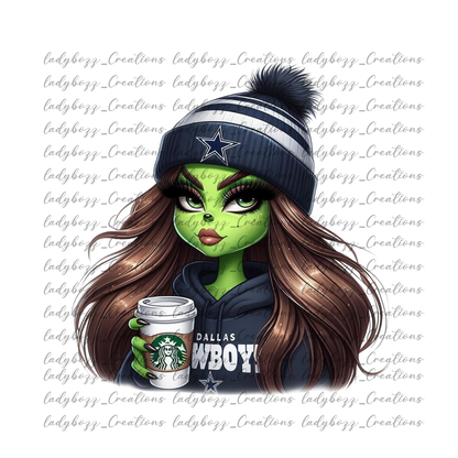 Green girl Football /Every Team Available/PRINT ONLY