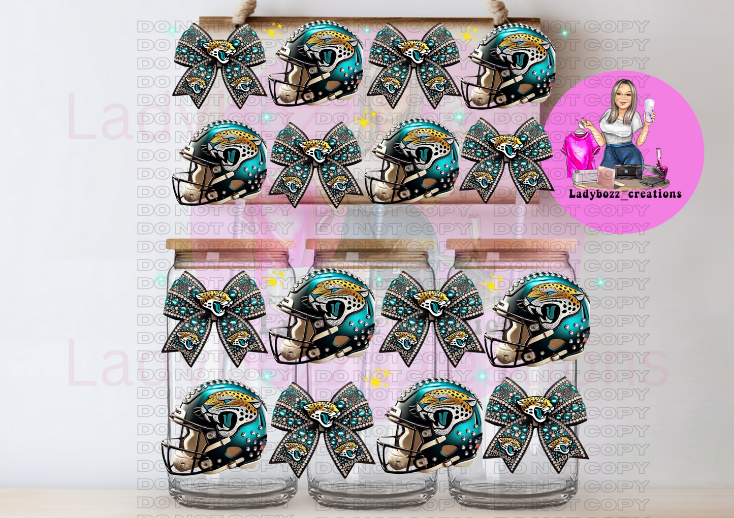 Football Team Faux Glitter Libbey WRAP ONLY