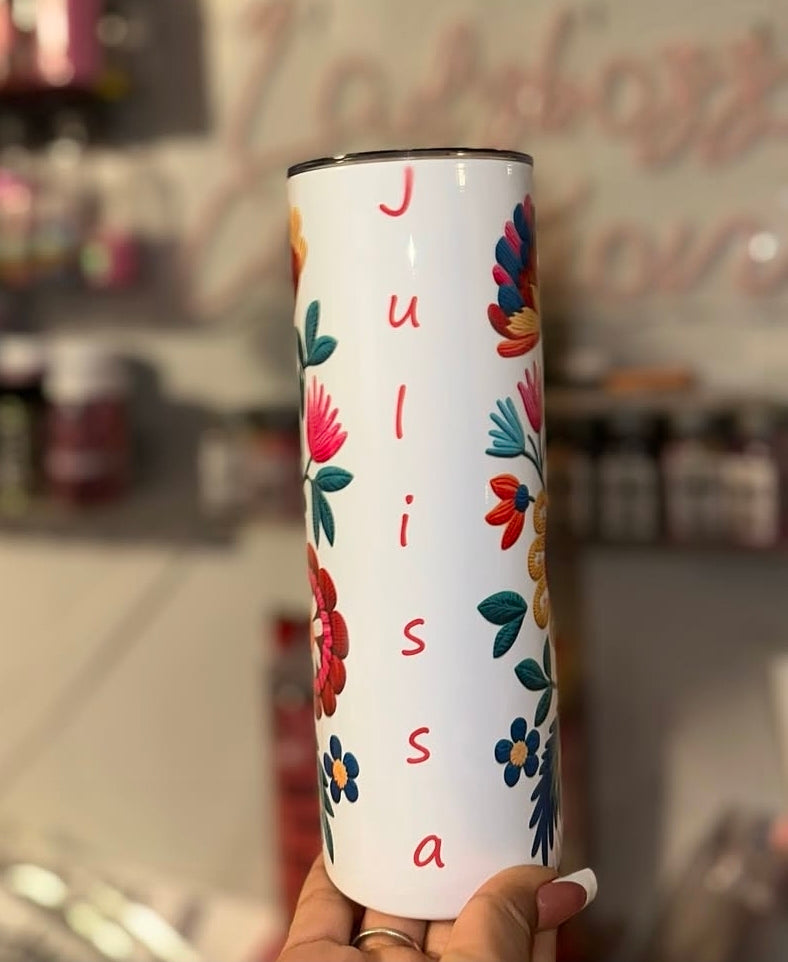 Talavera Custom Name/ Tumbler with handle/ or sublimation print