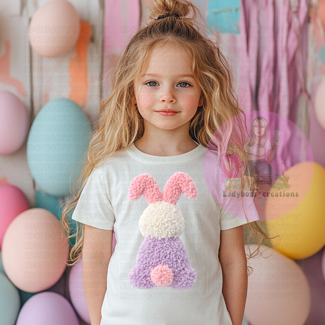 Easter Bunny Faux Embroidery/kids/tshirts