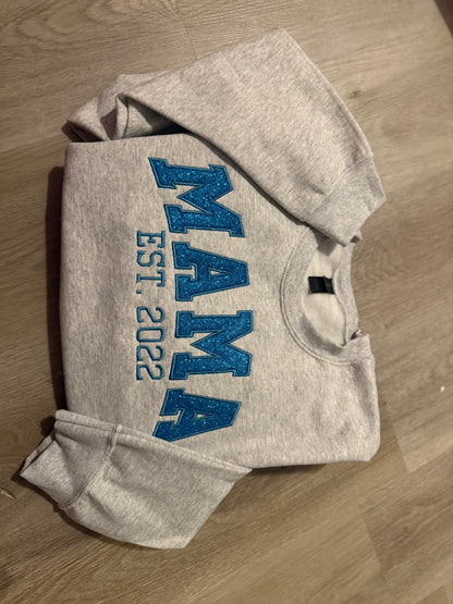 Custom Embroidery Sweaters with Established Year on Chest