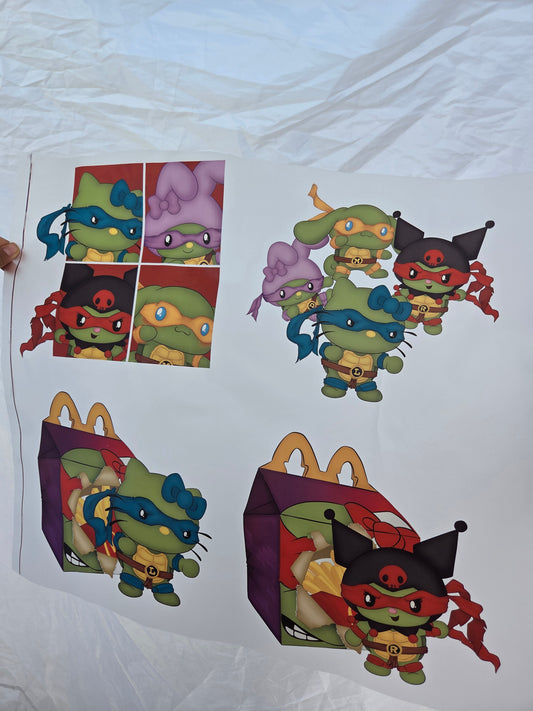 Ninja Turtle Gangsheet Prints/6 images