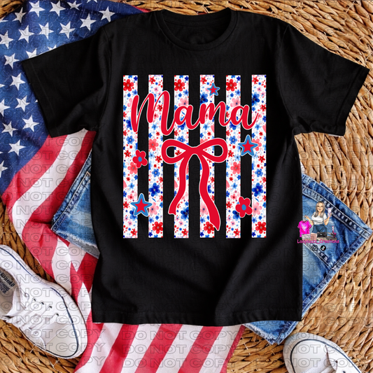 4th of July/Mama Stripe/Tshirt or print only/