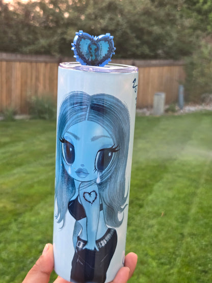 Karol G Tumbler with straw topper/ or sublimation print/