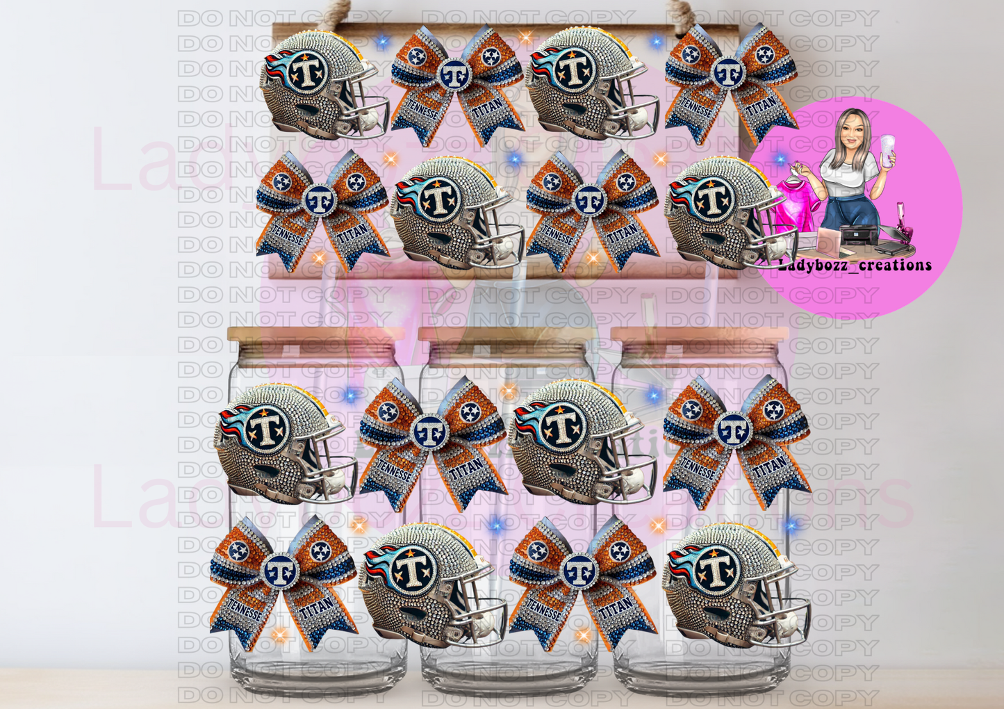 Football Team Faux Glitter Libbey WRAP ONLY