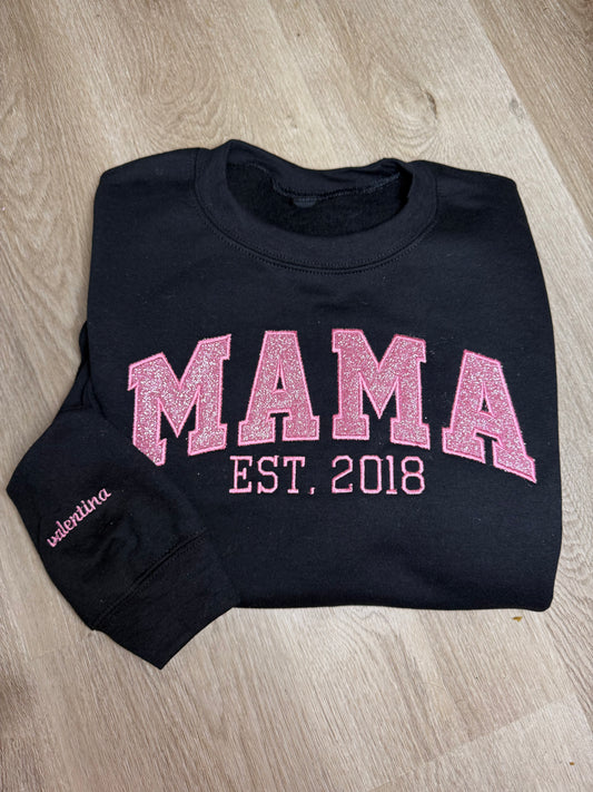 Mama/Custom Embroidery/Sweaters/with sleeve name