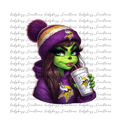 Green girl Football /Every Team Available/PRINT ONLY