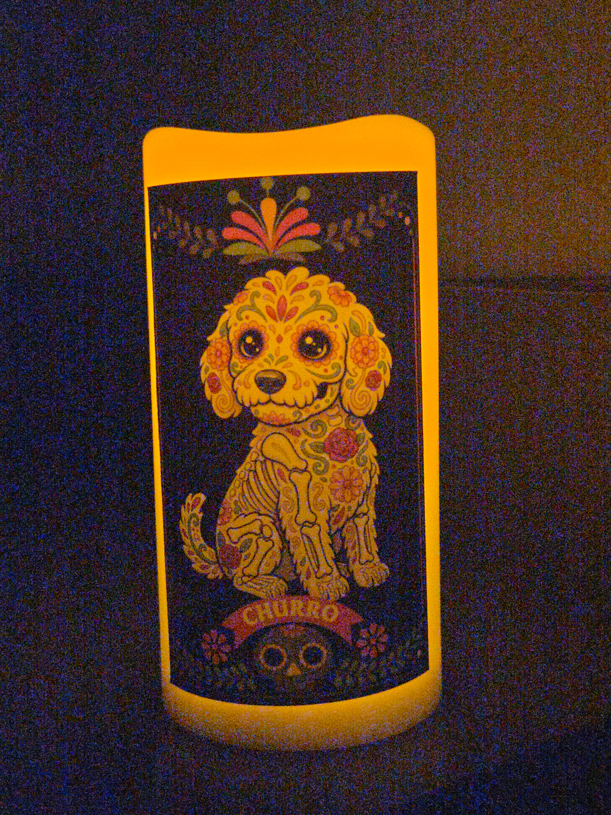 Dia de los muertos/day of the dead/ Personalized Light-Up Flamless Memorial Candle