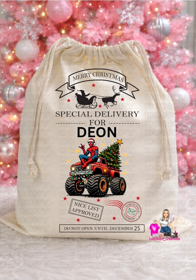 Custom Name Sack Christmas Bags