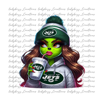 Green girl Football /Every Team Available/PRINT ONLY