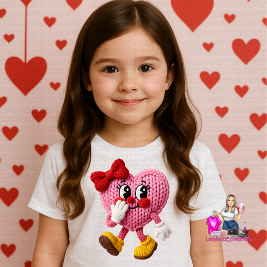 Heart Faux Embroidery/Valentines/kids/tshirts